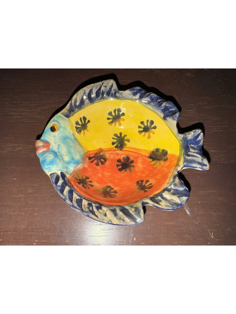 Made in Italy Ceramic Fish Trinket Dish Decorative Plate Colorful